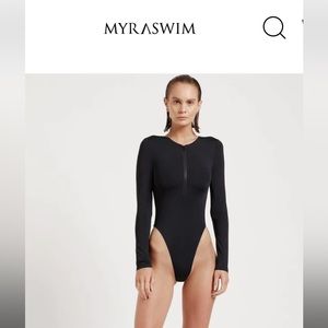 Myraswim Black long sleeve one piece swimsuit
